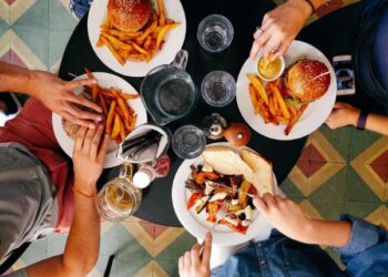 Hamburguesas en restaurante