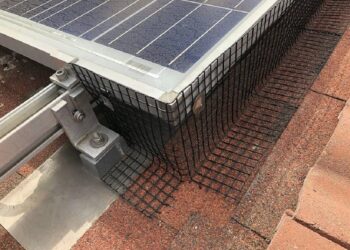 Protección de paneles solares contra pájaros